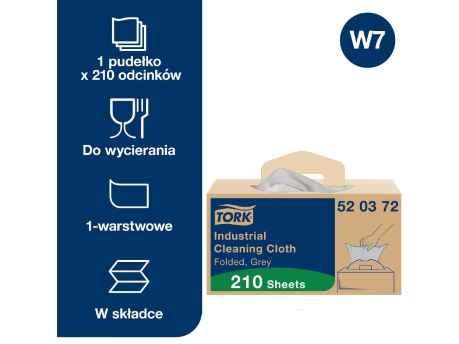 Czyściwo TORK 520372 Industrial 210 listków Grey